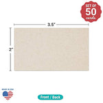 3.5X2 Plain Tan Kraft Business Cards (Set Of 50) - Small Blank Rustic Cardstock To Make Business Cards, Thank You Packaging, Gift Favor Tag, Paper Craft - Stamp, Write, Draw, Paint -Made In Us