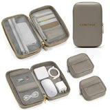 Hard Shell Tech Organizer Protective Travel Case For Cables, Chargers & Accessories | Slim Modular Electronics Organizer With Removable Pouches