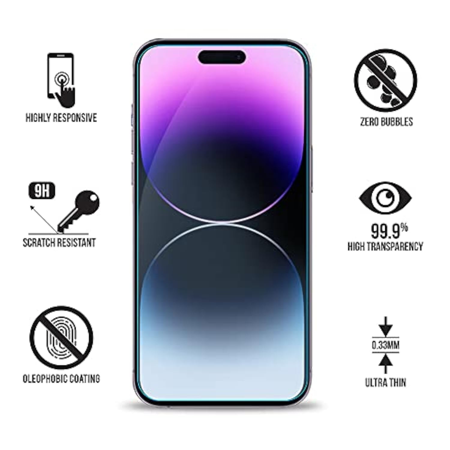 Screen Protector For Iphone 14 Pro Max Blue Light Screen Protector 6.7Inch. Anti Blue Light Tempered Glass Film For Iphone 14 Pro Max 3 Pack