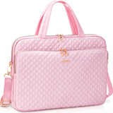 Laptop Case Bag Women Men Computer Sleeve Compatible With Macbook/Dell/Hp/Acer/Asus, Waterproof Shoulder Carrying Briefcase, Pink, 15.6-16 Inch