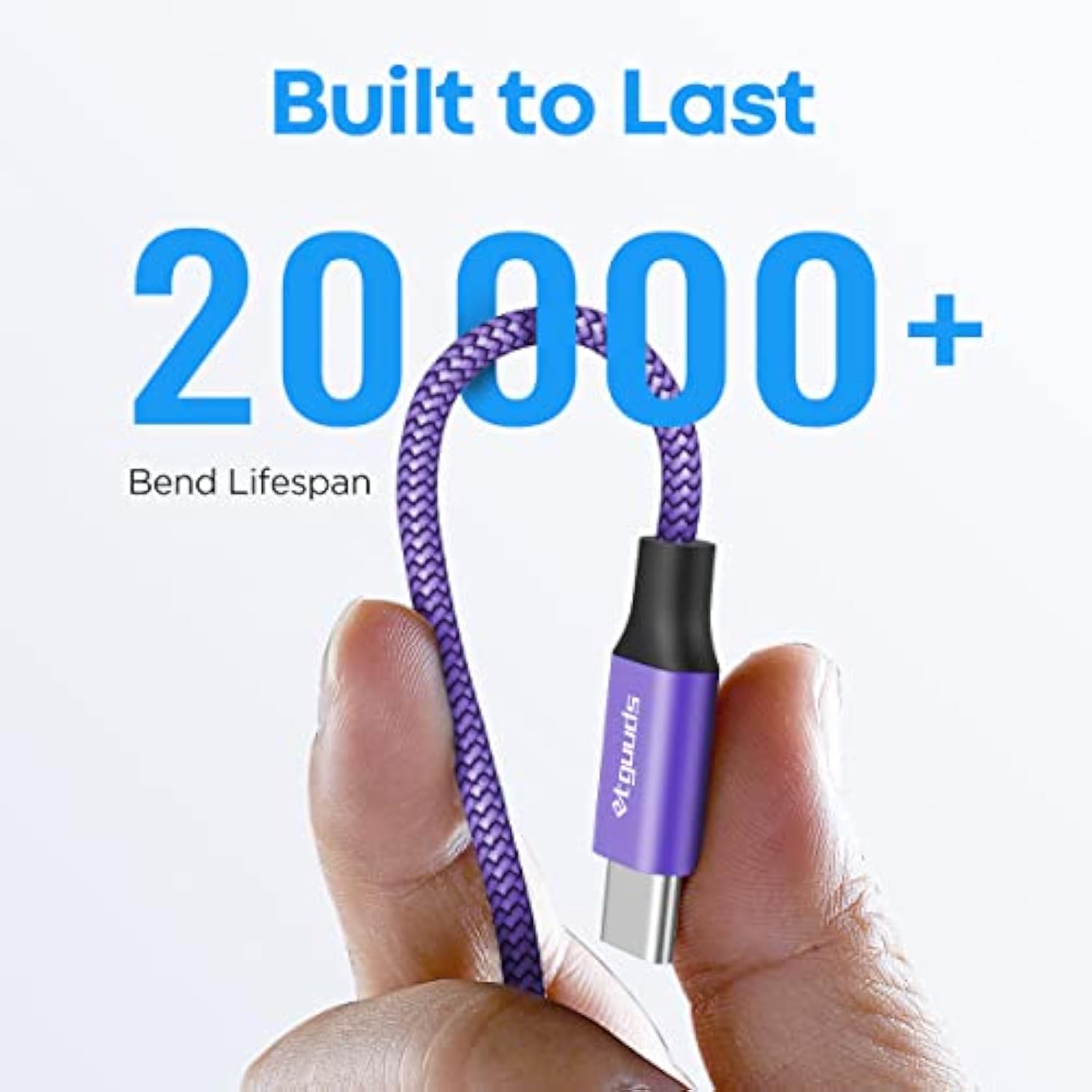 Purple Usb C Cable 3.3Ft Fast Charging, 2-Pack Type C Cable Braided Usb To Usb