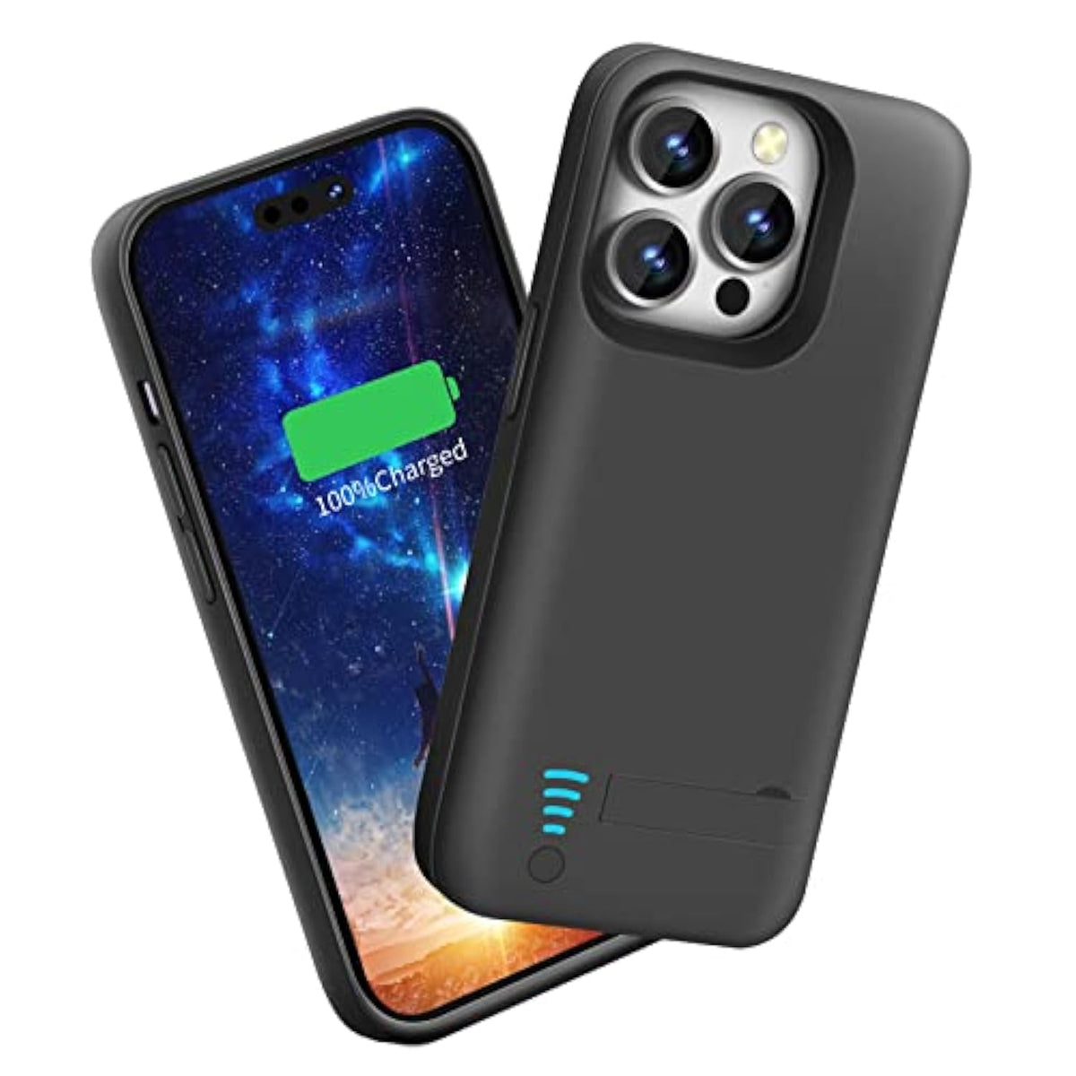 Battery Case For Iphone 14 Pro, 5000Mah Rechargeable Extended Battery Charging Charger Case, Add 100% Extra Juice (6.1 Inches) Black