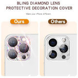 Bling Diamond Camera Lens Protector Compatible With Iphone 16 Pro ? Iphone 16 Pro Max, Metal Glitter Gem Camera Cover?9H Tempered Glass Lens Full Screen Sparkle Rhinestone Protector