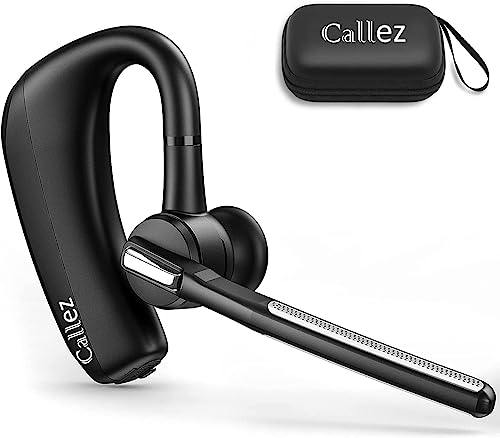 Bluetooth Headset For Iphone Android Cell Phone, Bluetooth Earpiece V5.0 With Cvc8.0 Dual Mic Noise Cancelling & Mute/Volume Buttons, Hands-Free Wireless Headset For Trucker Business Office