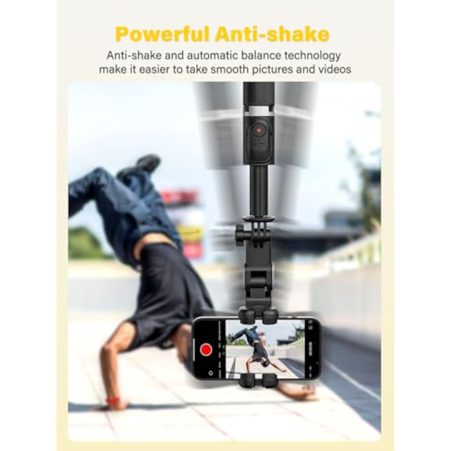 Gimbal Stabilizer For Smartphone,2-Axis Stabilizer Without App Face Tracking,4 In 1 Portable Phone Tripod,Stabilizer For Iphone& Android,108Cm Extension Rod, M2Pro Black