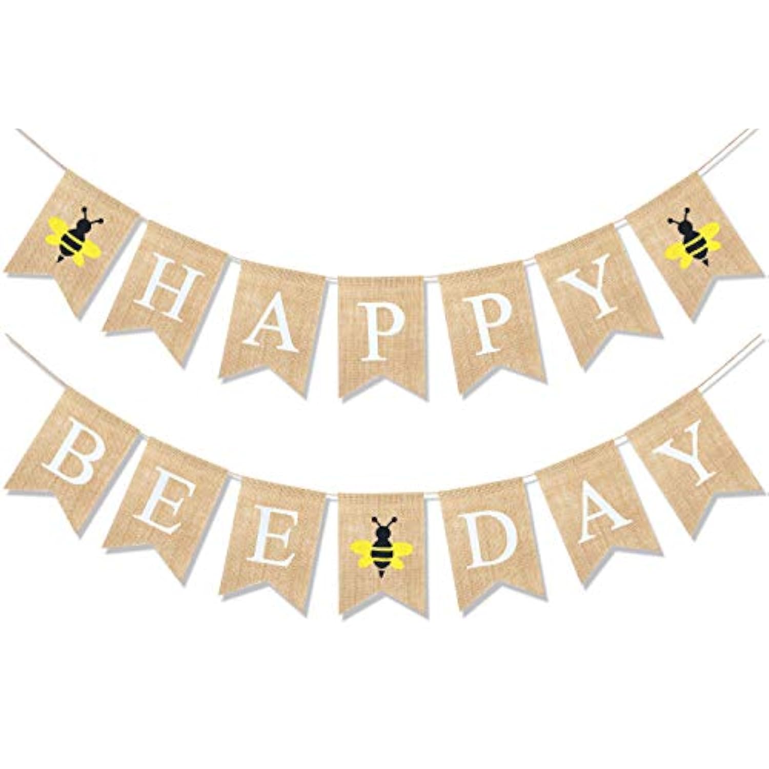 Happy Bee Day Burlap Banner Bumblebee Themed Baby Shower Birthday Party Decorations Rustic Gifts For Boys Girls