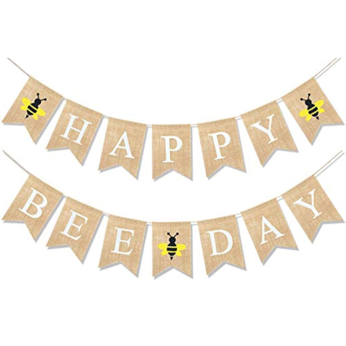 Happy Bee Day Burlap Banner Bumblebee Themed Baby Shower Birthday Party Decorations Rustic Gifts For Boys Girls