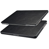 ICARER MacBook Pro 16 Case (2025-2021), Premium Leather Case for M4 M3 M2 M1 Pro/Max A3403 A3186 A2991 A2780 A2485, with Touch Bar & Touch ID Compatible for Apple MacBook Pro 16inch (Black)