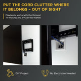 Datacomm Recessed Low Voltage Cable Plate with Recessed Power Kit - White - DATACOMM RECSSD CBL PLTE REMLDNG KT ELEC OTLT WHT (45-0021-WH-KIT)
