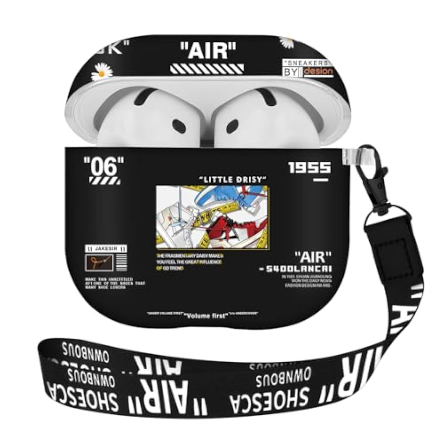 For Apple Airpods 4Th Generation Case Cover(2024), Protective Tpu Soft Cases Cover Rugged For Airpods 4Th Generation Case With Lanyard & Keychain For Women Men?Sneakers