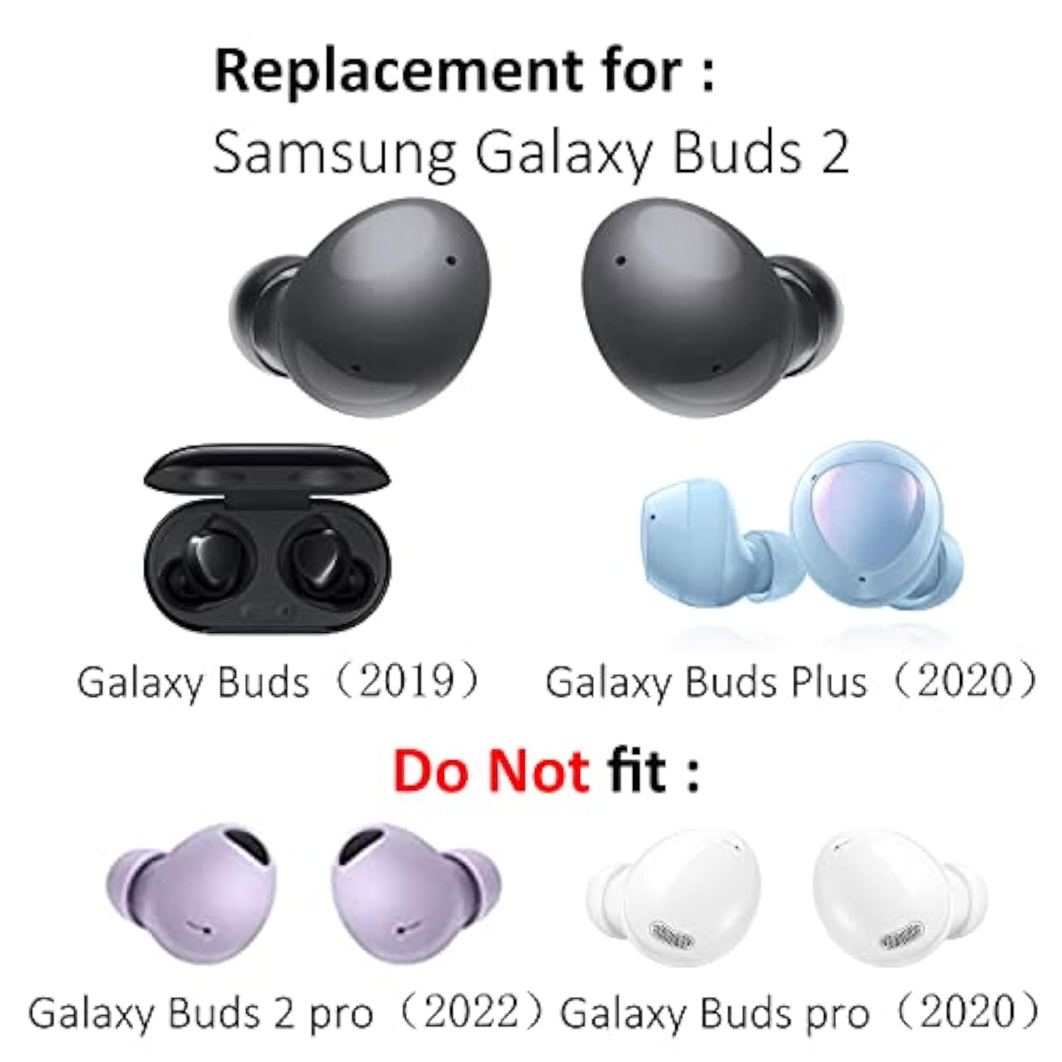 6 Pairs Replacement Earbuds Tips Silicone Eartips Set For Samsung Galaxy Buds 2 Headphones Wireless Fit In Case Ear Tips (Lavender)