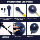 Navy Blue & Gold Balloon Arch Kit – Double Stuffed Balloons for Parties, Showers and Weddings