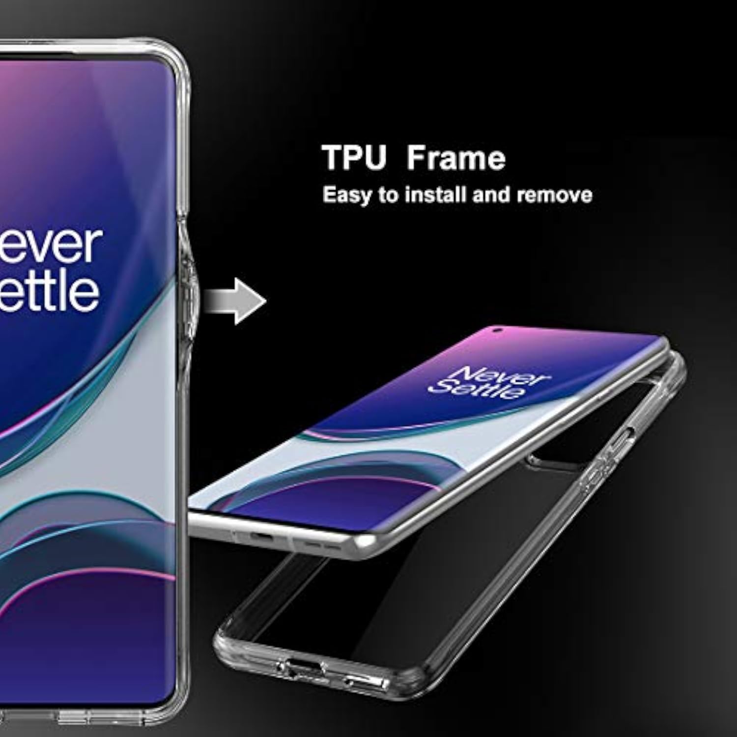 Clear Case for OnePlus 9 Pro Shockproof Protective Phone Case Cover with Wireless Charging Support, Transparent Clear