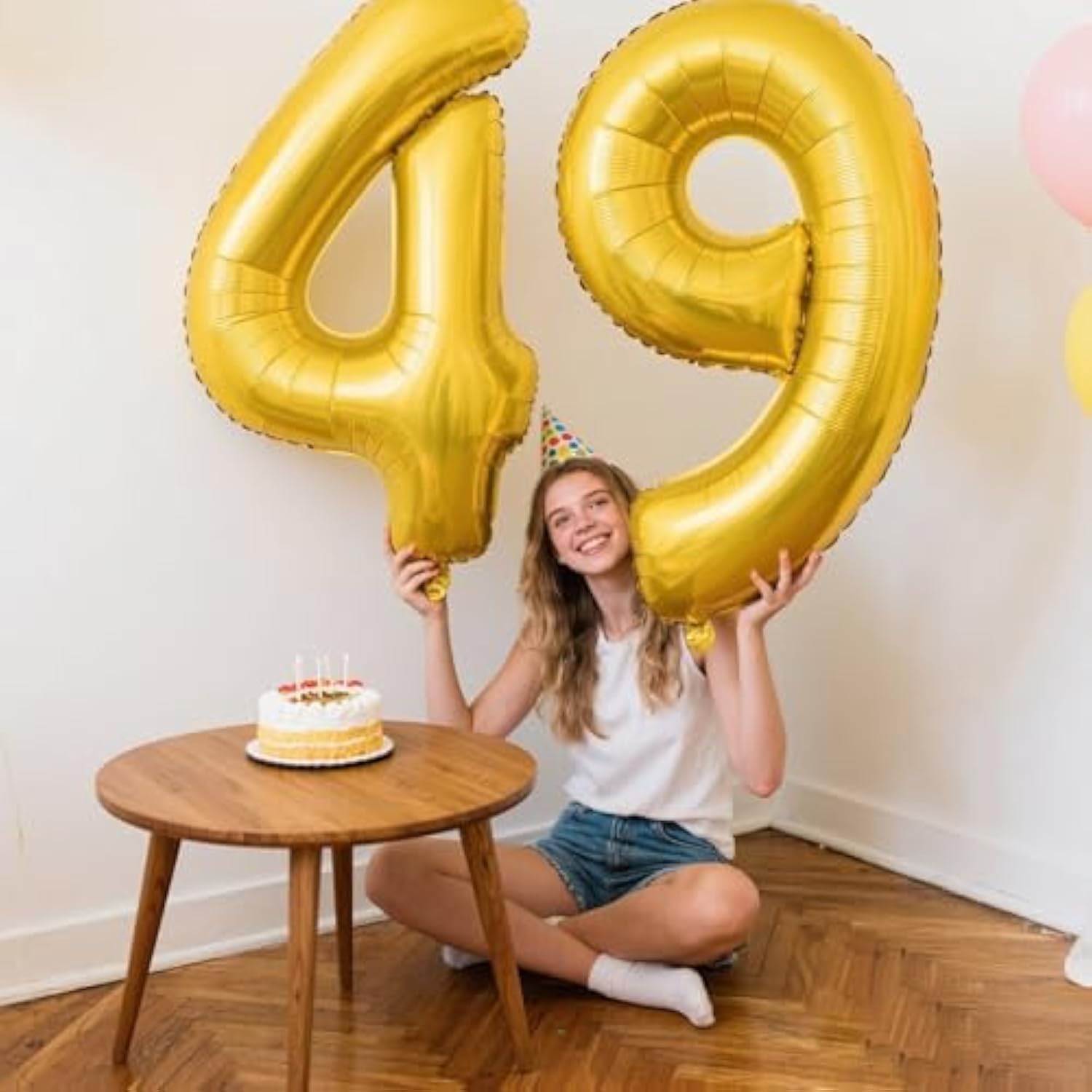 40 Inch Large 4 Balloon Numbers Gold Big Foil Number Balloons Giant Helium Happy 14Th 24Th Birthday Party Decorations For Man And Women, Huge Mylar Anniversary Party Supplies