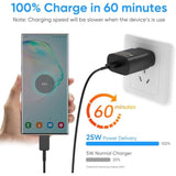 Super Fast Charger Type C, 25W Usb C Wall Charger Fast Charging For Samsung Galaxy S25 S24 S23 S22 S21 Ultra Plus Note 20, Iphone 16/15 Pro Max With 8Ft Long Android Type C Cable, 2 Pack