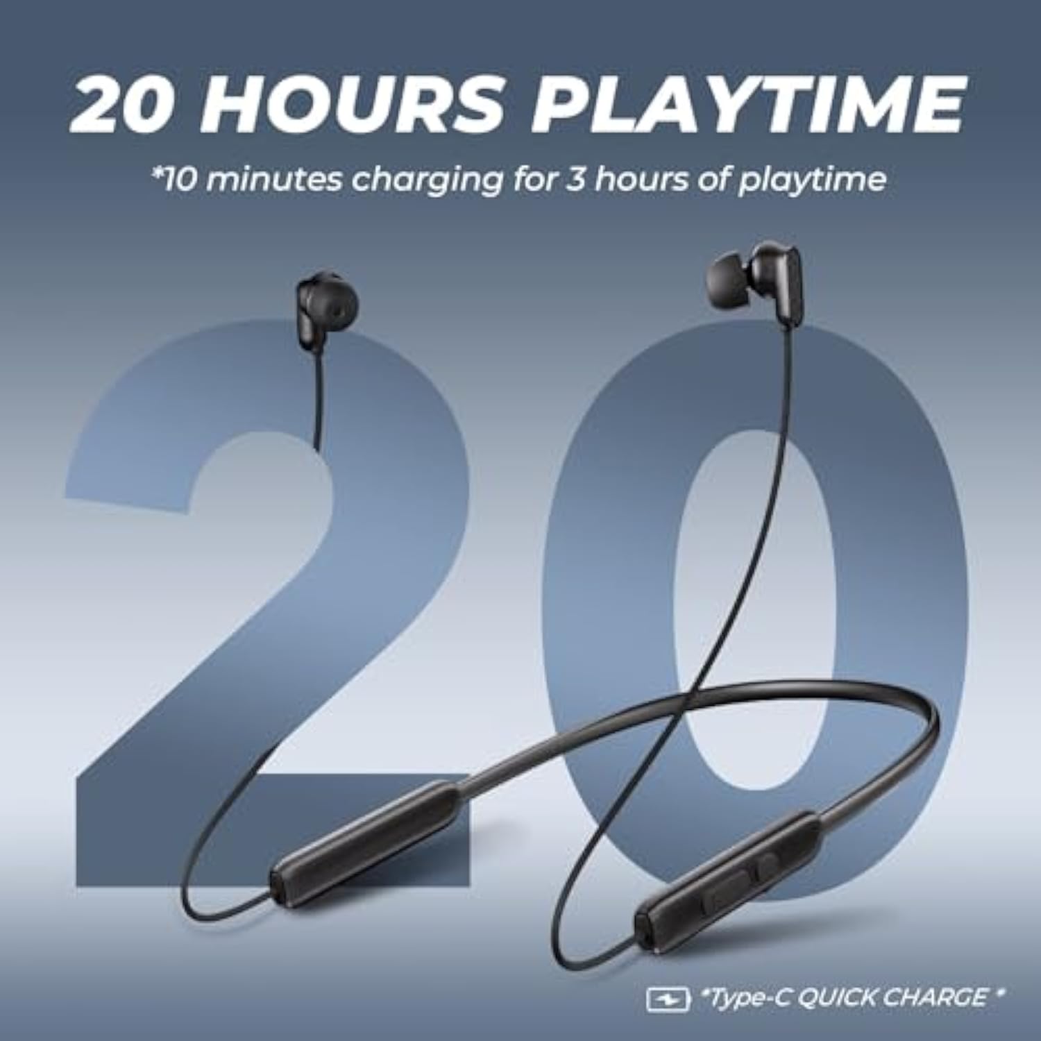 N18 Neckband Bluetooth Earbuds, Wireless Bluetooth 5.2 Headphones With Microph