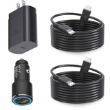 Type C Charger Fast Charging Kit,25W Pd Usb C Wall/Car Super Fast Charger With 6.6Ft Charger Cable For Samsung Galaxy S25 Ultra/S25/S25+/S24+/S24 Ultra/S24/S24+/S23 Ultra/S22 Ultra/S21