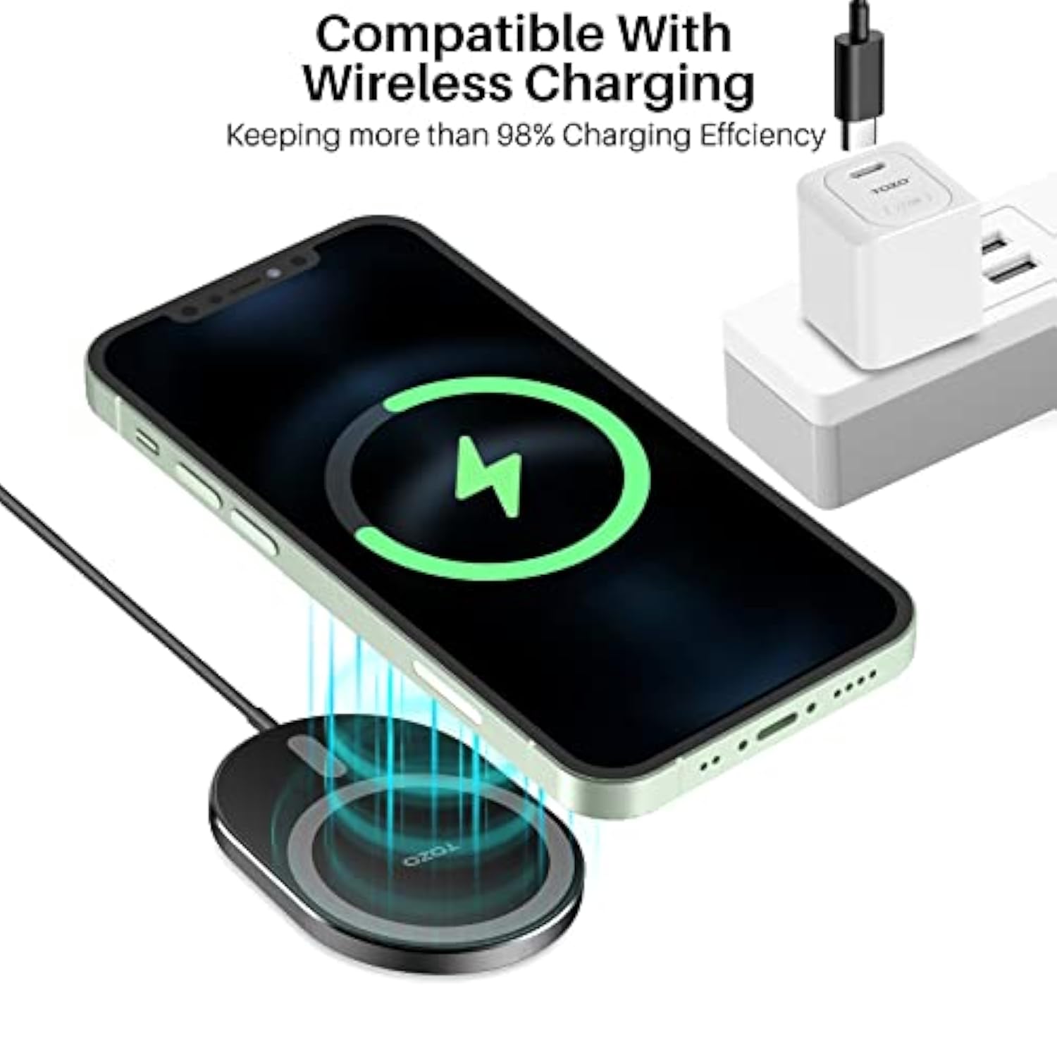 2025 Upgraded W10 Magnets Wireless Charger, Usb C Charging Station Aviation Aluminum Computer Numerical Control Fast Charging Pad Compatible For Iphone 16/15/15 Plus/15 Pro/15 Pro Max/14, Black