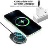2025 Upgraded W10 Magnets Wireless Charger, Usb C Charging Station Aviation Aluminum Computer Numerical Control Fast Charging Pad Compatible For Iphone 16/15/15 Plus/15 Pro/15 Pro Max/14, Black