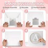 Baby Boxes With Letters For Baby Shower,Transparent Balloon Boxe 4 Pcs Clear Baby Shower Decorations Block Boxes For Gender Reveal,Birthday Party Decorations