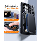 For Samsung Galaxy S25 Ultra Case Wallet Rfid [Cards Holder][Camera Cover][Edge Raised] Full Body Rugged Shockproof Silicone Protective Phone Case For Galaxy S25 Ultra 6.9" 2025(Black)