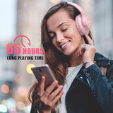 Bluetooth Headphones Over Ear, 65 Hours Playtime Wireless Headphones With Microphone, Foldable Lightweight Headset With Bass And Stereo Sound