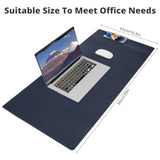 Magnetic Wireless Charging Desk Pad, Office Desk Mat With Wireless Charger, Waterproof And Scratch-Resistant Large Mouse Mat, Microfiber Leather Mouse Pad For Office And Home Use, Blue Color