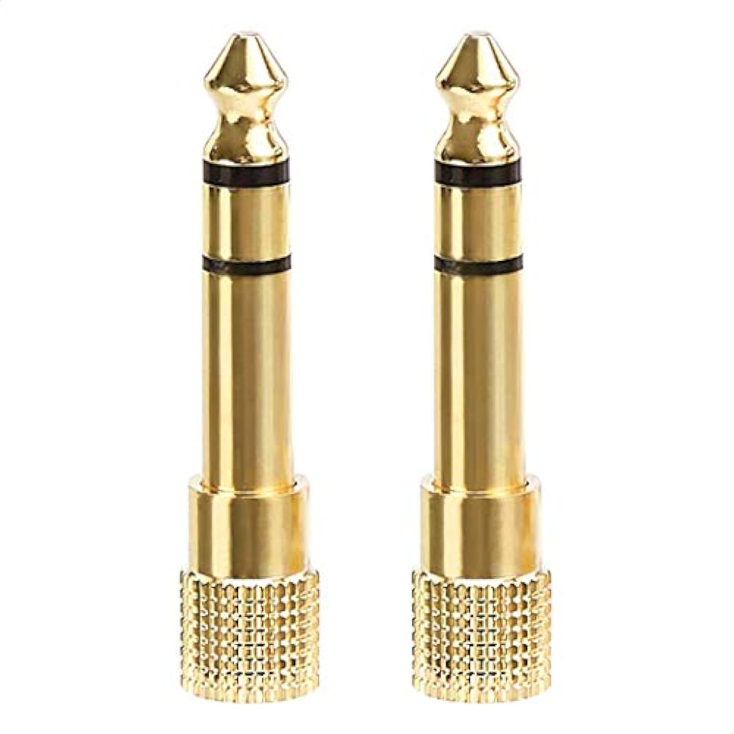 Gold Plated 6.35Mm 1/4 Male To 3.5Mm 1/8 Female Audio Stereo Headphone Adapter - 2-Pack