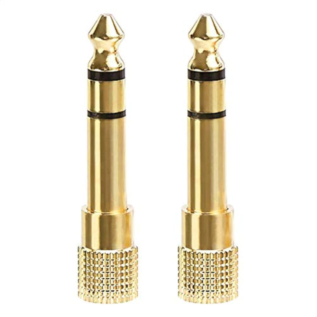 Gold Plated 6.35Mm 1/4 Male To 3.5Mm 1/8 Female Audio Stereo Headphone Adapter - 2-Pack