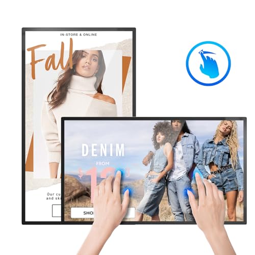 43-Inch Touch Screen Monitor Wall Mount, 2K Smart Industrial Digital Signage Display, Automatic Playback, Intelligent Split Screen, Timer Switch, Cms Remote Publishing, Usb/Wifi/Port Player