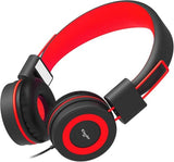 i37 Kids Headphones for School Children Girls Boys Teens Foldable Adjustable On Ear Headphones with 3.5mm Jack for Smartphones Chromebook Laptop