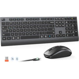 MEETION Bluetooth Keyboard and Mouse Combo, Wireless 2.4GHz Multi Device Computer Keyboard, Full Size Slim Rechargeable Keyboard, 3800 DPI Optical Mouse, for Windows/Mac/Laptop/PC/Desktop/iPad/Phone