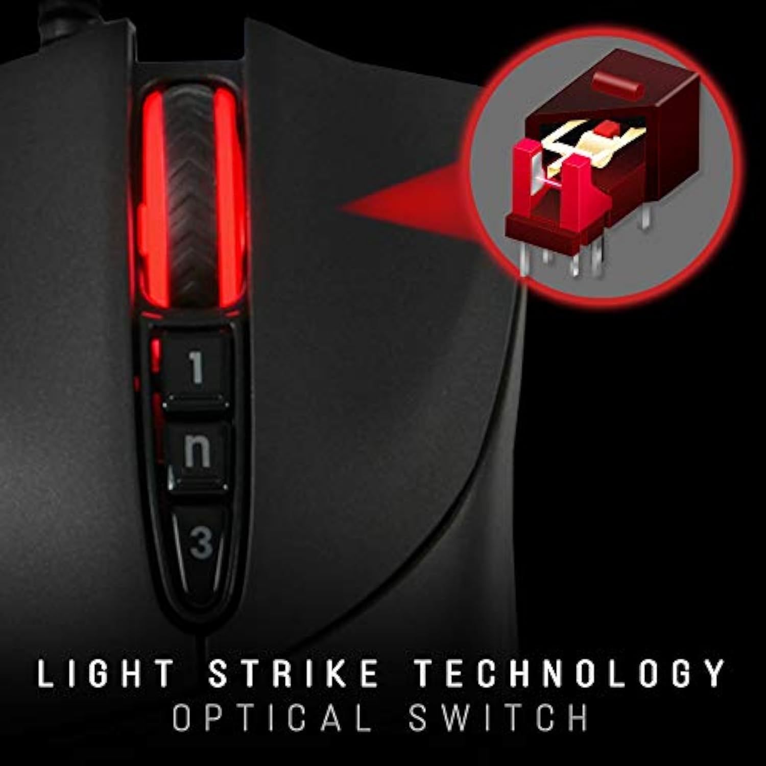 Sp30 Ergonomic Optical Switch Gaming Mouse - Fastest Mouse Switch In Gaming - Enthusiast Grade Sensor - 8 Programmable Buttons - Non-Slip Rubberized Black