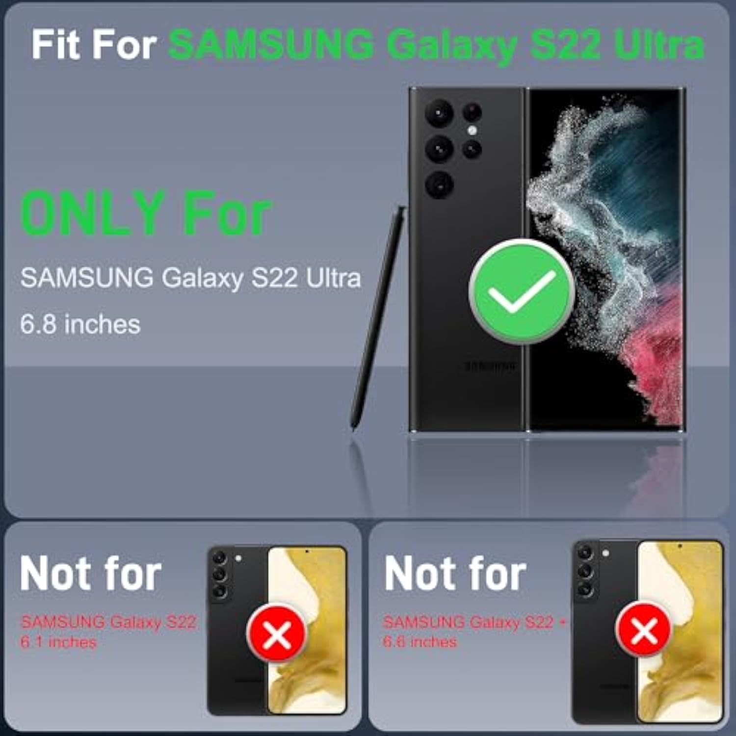 For Samsung Galaxy S22 Ultra Case, With [2 Pack] Hd Screen Protector, [Military-Grade] Shockproof Dust/Drop Proof 3-Layer Full Body Protection Heavy Duty Case For Galaxy S22 Ultra, Black