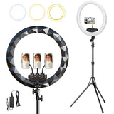 Large Ring Light with Stand, 19" Ring Light Tripod for iPhone, Professional Led Ringlight for Live Streaming, Barber, Makeup, YouTube, Tiktok, Black