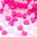 170Pcs Red Pink Acrylic Heart Bead, Transparent Frosted Valentine Spacer Bead For Bracelet Necklace Jewelry Keychain Making Carft Diy Art Supplies Wedding Christmas Decor(Hole:5Mm)