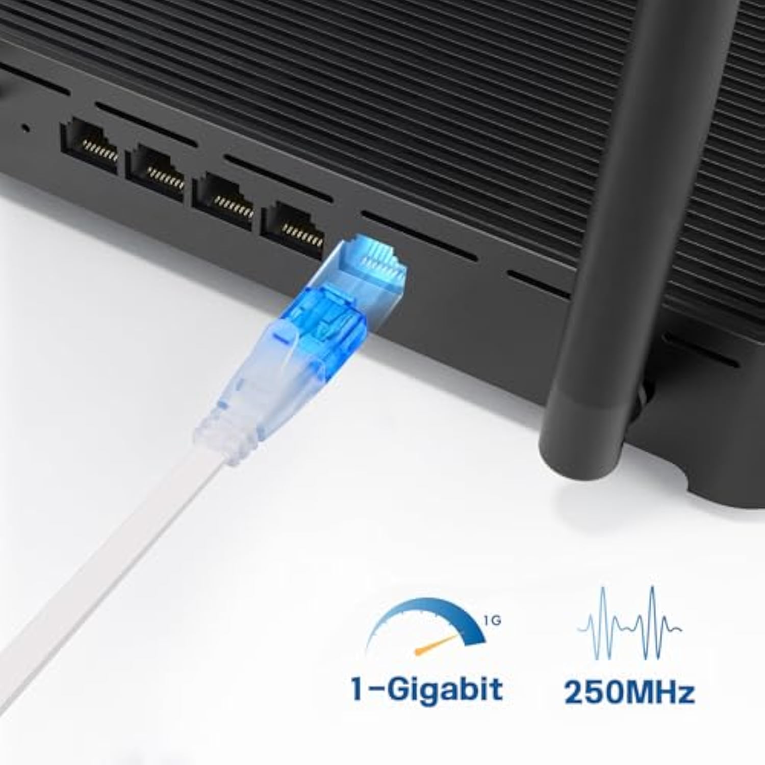 Cat 6 Ethernet Cable 200 Ft High Speed, Long Flat Internet Cable With Rj45 Con