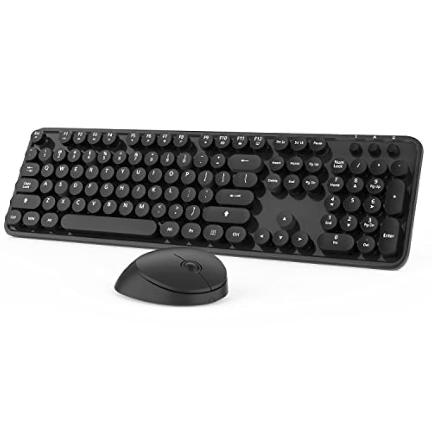 Wireless Keyboard Mouse Combo, 104 Keys Cute White Keyboard With Number Pad & Mouse For Windows, Computer, Pc, Notebook, Laptop (White)