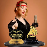 10 Pieces Roaring 1920'S Party Honeycomb Centerpiece Decorations Black