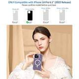 Compatible With Iphone 14 Pro With Screen Protector + Camera Protector, [Compatible With Magsafe] Clear Glitter Women Girls Phone Case, Protective Cover For 14Pro 6.1" - Magnetic Clear