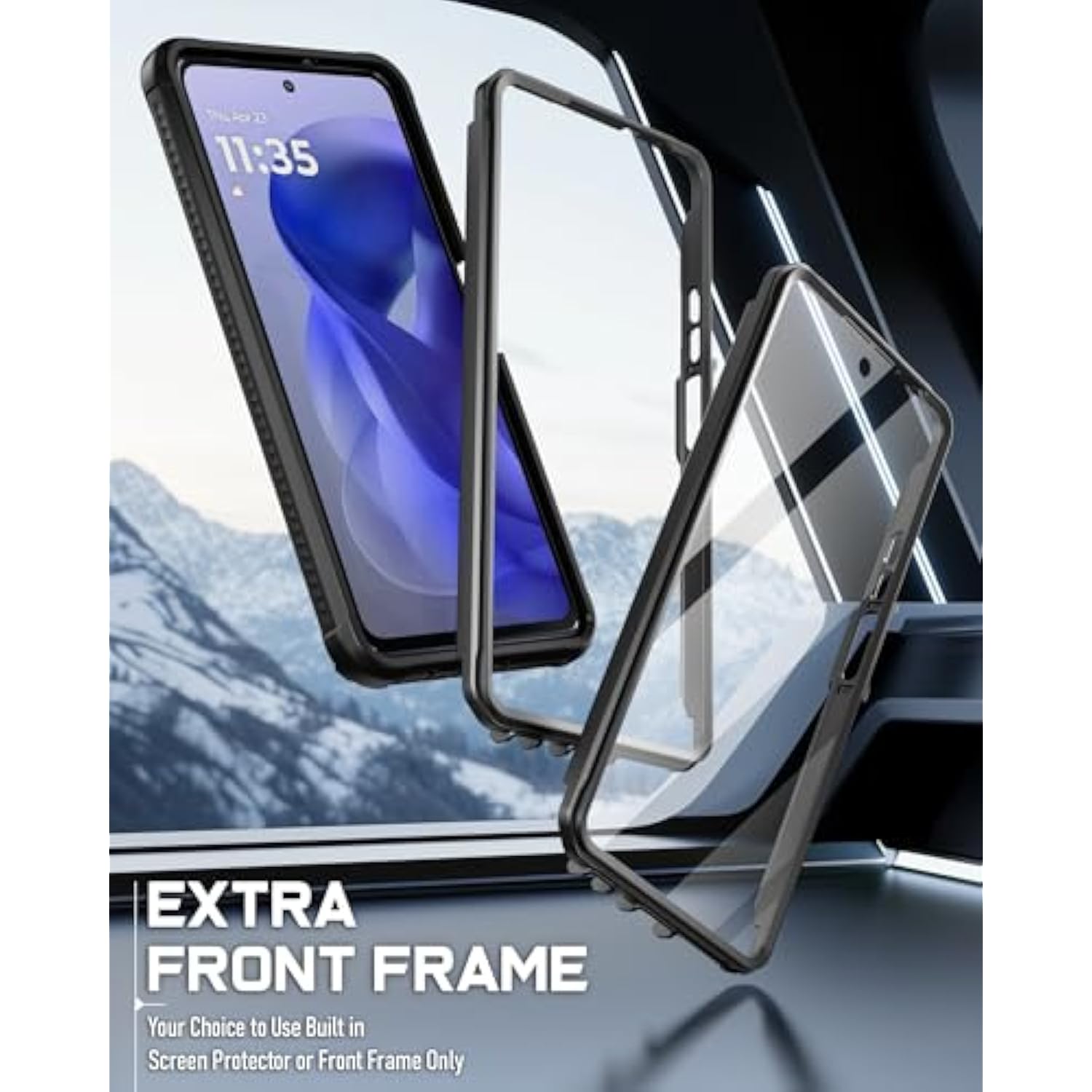 Guardian Case For Motorola Moto G Power 5G 2025 [Not Fit 2024 Version], [20Ft Mil-Grade Drop Tested],[2 Front Frames] Full-Body Shockproof Cover With Built-In Screen Protector, Black/Clear