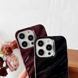 For Iphone 14 Pro Case,Water Ripple Pattern Curly Wave Shape Soft Phone Case (Wine Red)