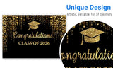 82" x 59" Graduation Party Backdrop Class of 2026 Black and Golden Glitter Bokeh Spot Photography Background Congrats Grad Prom Gold Dots Decor Photo Studio Booth Prop Cake Table Banner