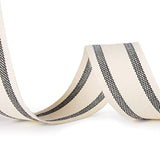 Natural Cotton Stripe Ribbon,1Inch X 10 Yard Spool,Natural/Black,Farmh