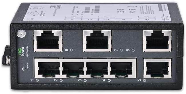 Inhand Networks 8-Port Unmanaged Industrial Ethernet Network Switch, 8* 10/100/Base-T(X) Adaptive Rj45 Ports, Operating Temperature From -40°C To +75°C, Ip30, Din Rail , Fcc/Ce/Ul Certification