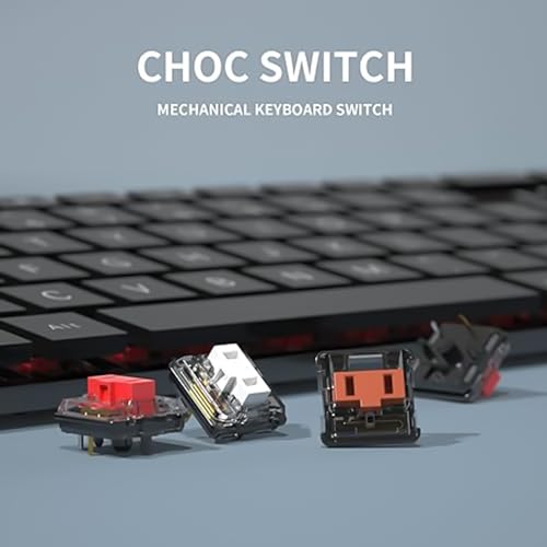 Kailh 1350 Chocolate White Low Profile Mechanical Keyboard Switches,Clicky Rgb/Smd Switch(72Pcs,Choc White)