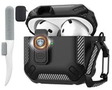 for AirPods 4 Case with Lock, AirPods 4th Generation Case Cover with Cleaner Kit Shockproof AirPod Gen 4 Protective Cases with Keychain Compatible