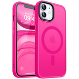 Magnetic Compatible With Iphone 11 Case [Compatible With Magsafe] [Translucent Matte] Slim Thin Shockproof Protective Bumper Cover Phone Case Cover 6.1 Inch - Hot Pink