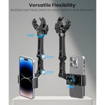 Rear View Mirror Phone Holder, Aluminum Alloy Mount Car Phone Holder Universal Rotatable And Retractable Rearview Mirror Phone Mount For Car Truck