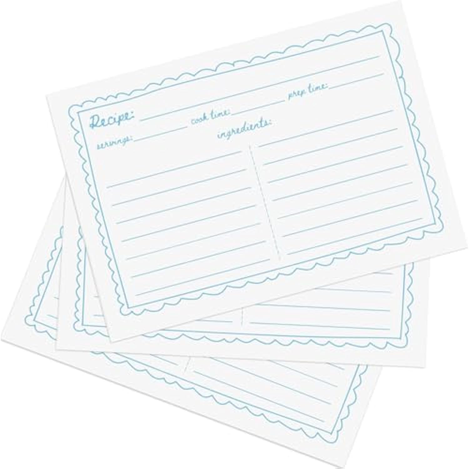 Recipe Cards, 4X6 Recipe Cards For Bridal Shower And Weddings, Double-Sided, 50 Pack, Scribble Design